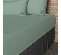 Soleil d'ocre, Fitted Sheet, Cotton, 57 Threads, Sea Green, 90 x 190 cm