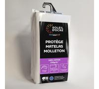 Soleil d'ocre Flanelle Mattress Protector, Cotton, 140 x 190 cm, White