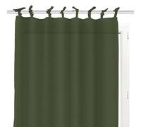 Soleil d'ocre Net Curtains, Cotton, Green, 140 x 240 cm