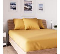 Soleil d'ocre, Jersey Fitted Sheet, Cotton, Yellow, 160x200cm