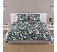 Soleil d'ocre, Manon Cotton Duvet Cover Set 57 Thread Count 240 x 220 cm Green