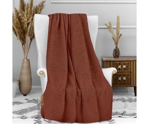 Soleil d'ocre, Microfibre Blanket 120 x 160 cm COCOONING Brick