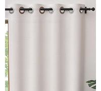 Soleil d'ocre, Panama Curtain with Eyelets 135 x 250 cm Pure Cotton White
