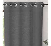 Soleil d'ocre, Panama Curtain with Eyelets 135 x 300 cm Pure Cotton Grey