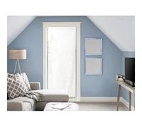 Soleil d'ocre, Panama Voile Door Window Curtain Cotton, White, 90 x 200 cm