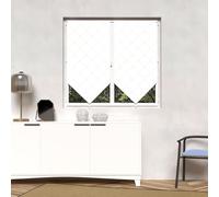 Soleil d'ocre, Pauline Pair of Half Curtain Polyester, White, 45 x 90 cm