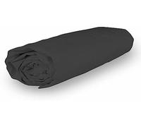 Soleil d'ocre Percale Fitted Sheet, Cotton, Anthracite, 140 x 190 cm