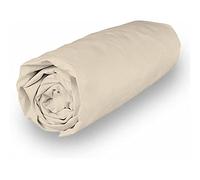Soleil d'ocre, Percale Fitted Sheet, Cotton, Ecru, 200 x 200 cm