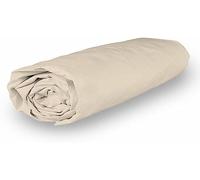 Soleil d'ocre Percale Fitted Sheet, Cotton, Ecru, 90 x 190 cm