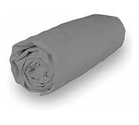 Soleil d'ocre Percale Fitted Sheet, Cotton, Grey, 140 x 190 cm