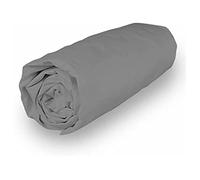 Soleil d'ocre Percale Fitted Sheet, Cotton, Grey, 160 x 200 cm