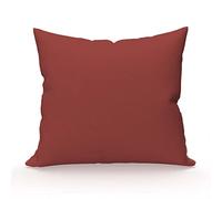 Soleil d'ocre, Pillowcase, Cotton 57 Threads, Brick, 63 x 63 cm