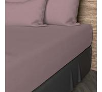 Soleil d'ocre, Plain Cotton Fitted Sheet, 57 Thread Count, 200 x 200 cm, Antique Pink