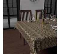 Soleil d'ocre, Printed Tablecloth Stain-Resistant Rectangular 150 x 240 cm Gold Black