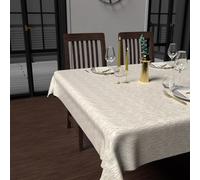 Soleil d'ocre, Printed Tablecloth Stain-Resistant Rectangular 150 x 300 cm Gold White