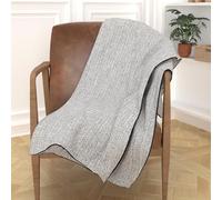 Soleil d'ocre, Recycled Cotton Throw 140 x 200 cm Stone Black