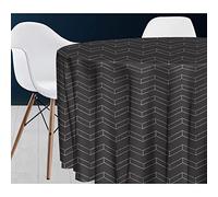 Soleil d'ocre Space Tablecloth, Polyester, Grey, Diameter 180 cm