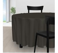 Soleil d'ocre Alix Stain-Resistant Round Tablecloth Mocha, Polyester, Brown, Diametre 180 cm
