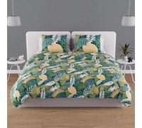 Soleil d'ocre, Tanzania Green Cotton Duvet Cover Set, 57 Thread Count, 240 x 220 cm