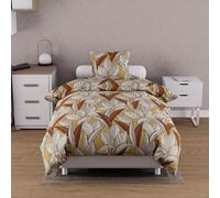 Soleil d'ocre, Togo Mustard Cotton Duvet Cover Set, 57 Thread Count, 140 x 200 cm
