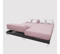 Soleil d'Ocre, TPR Cotton Fitted Sheet 57 Thread Count 2 x 70 x 190 cm Old Pink