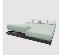 Soleil d'ocre, TPR Cotton Fitted Sheet 57 Thread Count 2 x 70 x 190 cm Plain Sea Green