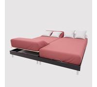 Soleil d'ocre, TPR Fitted Sheet 57 Thread Count Cotton 2 x 80 x 200 cm Plain Brick
