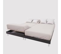 Soleil d'ocre, TPR Fitted Sheet 57 Thread Count Cotton 2 x 80 x 200 cm Plain Linen