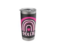 Soleil Name Heart Cute Personalized Rainbow Stainless Steel Insulated Tumbler