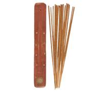 Soleil Orange Blossom Incense Stick Gift Set - Soothing Orange Blossom Scent, Complete Set with 20 Hand-Rolled Sticks & Wooden Ash Catcher, Tranquil Atmosphere, Vegan & Cruelty-Free, Presentation
