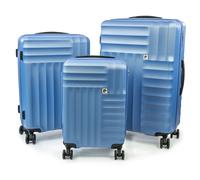 Soleil Wheeled Hard Sided Suitcase Set with TSA Approved Luggage Locks Pierre Cardin Blue 3 Pack