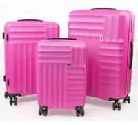 Soleil Wheeled Hard Sided Suitcase Set with TSA Approved Luggage Locks Pierre Cardin Bright Pink 3 Pack