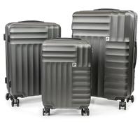 Soleil Wheeled Hard Sided Suitcase Set with TSA Approved Luggage Locks Pierre Cardin Charcoal 3 Pack
