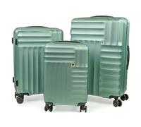 Soleil Wheeled Hard Sided Suitcase Set with TSA Approved Luggage Locks Pierre Cardin Olive 3 Pack