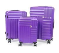 Soleil Wheeled Hard Sided Suitcase Set with TSA Approved Luggage Locks Pierre Cardin Purple 3 Pack