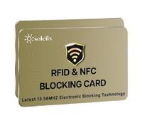 soleilx RFID and NFC Protection Card, Electronic Blocking 13.56MHz, Security Technology for Credit Cards, Imitation Gold, Standard Carta Di Credito, Modern