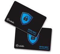 soleilx RFID and NFC Protection Card, Electronic Blocking 13.56MHz, Security Technology for Credit Cards, Black Blue, Standard Carta Di Credito, Modern