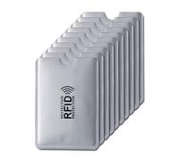 soleilx RFID/NFC Blocking Cards - 2 Pack Contactless Shielding for Credit Cards, Debit Cards, Passport and Identity Documents - Wallet Protection Against Unauthorized Reading, silver, Standard Carta