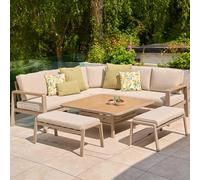 solein garden aluminium square adjustable dining set with cushion in taupe