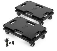 SOLEJAZZ Moving Furniture Dolly Connectable, Heavy Duty Mobile Moving Cart | 200KG Capacity Mobile Piano Dolly, Sturdy 4-Wheel Moving Trolley for Moving Heavy Furniture, Black, Pack of 2
