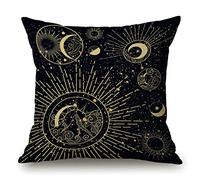 Solekla Farmhouse Decoration Throw Pillow Cover, Moon Phases Pillow Cover 18x18 Inch, Astrology Concepts Pillowcase Summer Outdoor Cushion Covers for Bed, Living Room, Couch