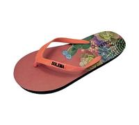 Solema Slip-on Womens Beach Pool Fashion Flip Flops Slide Sandals Slippers Shoes, Pink Flowers, EU 38, UK 5