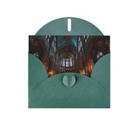 Solemn church Greeting Card with Dark Green Envelope Holidays Birthdays Weddings Anniversaries Write Unique Blessings