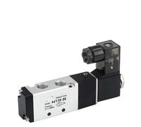 Solenoid Pneumatic Valve 4V110-06 5/2 Way 5 Port 2 Position for Air Compressor Valve DC12V 24V AC24V 110V 220V(4V110-06 and 6mm,AC220V)