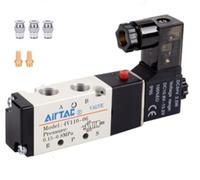 Solenoid Valve 1/8"PT Pneumatic AirTAC 4V110-06 Air 12V/24V/110V/220V Single Coil Pilot-Operated Electric 2 Position 5 Way Connection Type (4V110 PT1/8, DC24V)