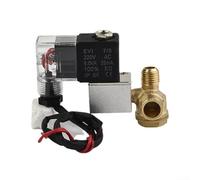 Solenoid Valve 2 Way Normally Open G1/4 Inch Female Port DC12V 4W for Oil-Free Air Compressor and Pneumatic Systems, Thread Connection, Suitable for Air Gas Liquid Water(B)