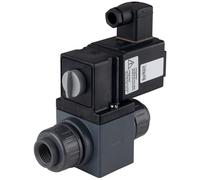 Solenoid Valve 20 mm Glued Sleeves NO PVC FKM 0-1bar/15psi 110VAC/DC Vacuum 131 365600