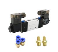 Solenoid Valve 220V Pneumatic 4V220-08 Air 5 Way 2 Position 1/4" Coil Alloy Internal DC 12V DC 24V AC110V(PC 10mm Fittings,AC110)