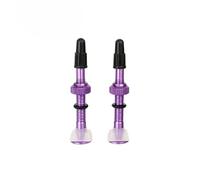 Solenoid Valve 2Pcs Tubeless Real Air Aluminum Alloy Valve Brass Core Optional Color Stem 40mm/60mm Length Cap & Tool Valve(40mm Purple 2Pcs)