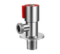 Solenoid Valve 4 Points Faucet Inlet G1/2 Brass Triangle Heater Water Stop Bathroom Toilet Washing Machine Switch Valve(Red)